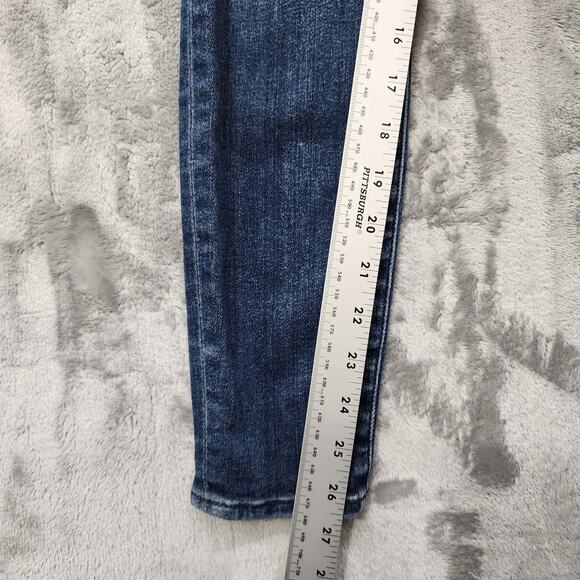 7 For All Mankind 7FAM Jeans Womens 24 Blue Dark Wash Faded High Rise Skinny - Picture 12 of 14